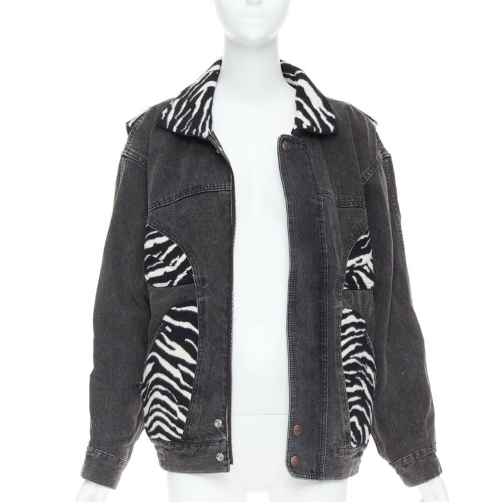 Celine Zebra Wool Patch Denim Jacket